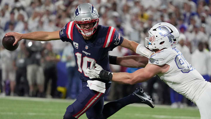 New England Patriots quarterback Drake Maye