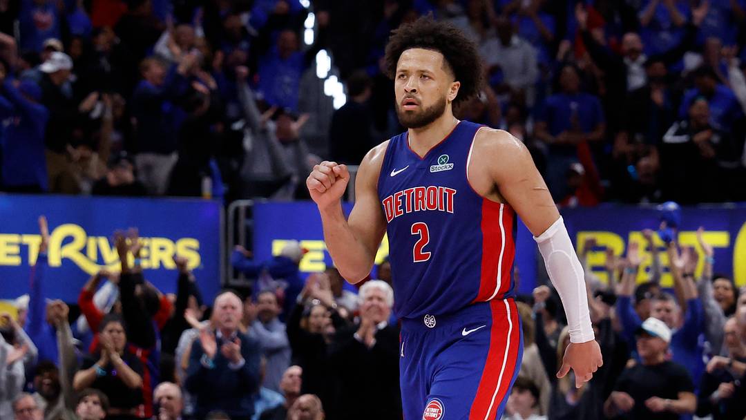 May 13, 2026; Detroit, Michigan, USA; Detroit Pistons guard Cade Cunningham (2) celebrates in the second half against the Cleveland Cavaliers during game five of the second round of the 2026 NBA Playoffs at Little Caesars Arena. Mandatory Credit: Rick Osentoski-Imagn Images May 13, 2026; Detroit, Michigan, USA; Detroit Pistons guard Cade Cunningham (2) celebrates in the second half against the Cleveland Cavaliers during game five of the second round of the 2026 NBA Playoffs at Little Caesars Arena. Mandatory Credit: Rick Osentoski-Imagn Images
