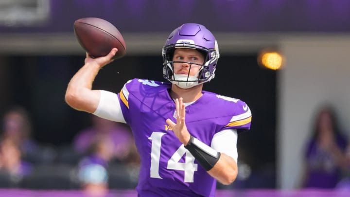 Minnesota Vikings quarterback Sam Darnold. Minnesota Vikings quarterback Sam Darnold.