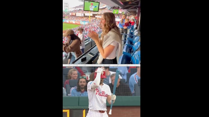 Bryce Harper's wife Kay reacts to the surprise in-game gender reveal Bryce Harper's wife Kay reacts to the surprise in-game gender reveal