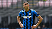 Achraf Hakimi of FC Internazionale smiles during the Serie A...