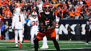 Cincinnati Bengals wide receiver Tee Higgins celebrates against the Cleveland Browns on Sunday, Dec. 22, 2024.
