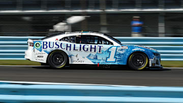 Sep 14, 2024; Watkins Glen, New York, USA; NASCAR Cup Series driver Ross Chastain (1) during practice and qualifying for the Go Bowling at The Glen at Watkins Glen International.