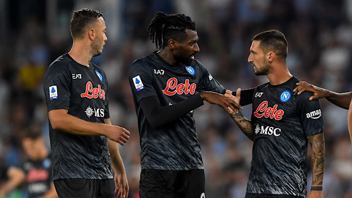 Amir Rrahmani, Andre Zambo Anguissa e Matteo Politano Amir Rrahmani, Andre Zambo Anguissa e Matteo Politano