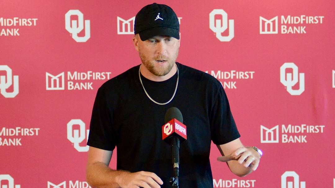 Oklahoma offensive coordinator Ben Arbuckle speaks at his weekly press conference. Oklahoma offensive coordinator Ben Arbuckle speaks at his weekly press conference.