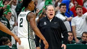 Michigan State's head coach Tom Izzo calls out to players during the second half in the game against Michigan on Tuesday, Jan. 30, 2024, at the Breslin Center in East Lansing.