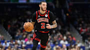 Jan 1, 2025; Washington, District of Columbia, USA; Chicago Bulls guard Lonzo Ball (2) handles the ball during the third quarter against the Washington Wizards at Capital One Arena. Mandatory Credit: Reggie Hildred-Imagn Images