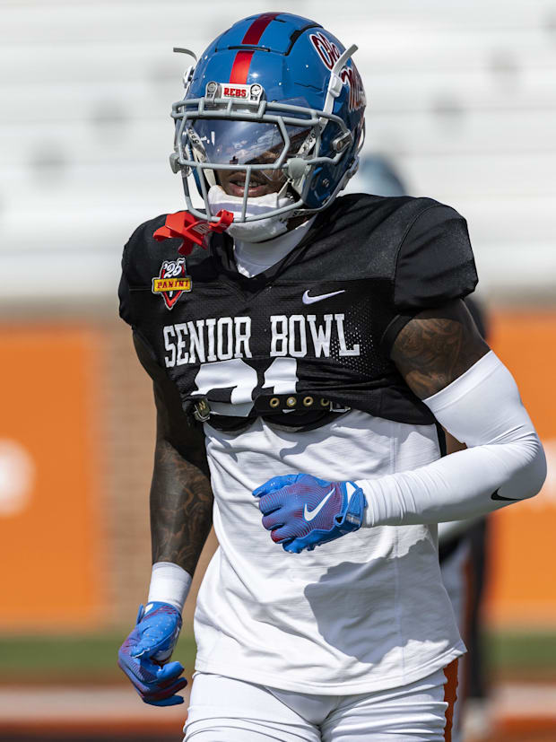 American team defensive back Trey Amos of Ole Miss. American team defensive back Trey Amos of Ole Miss.