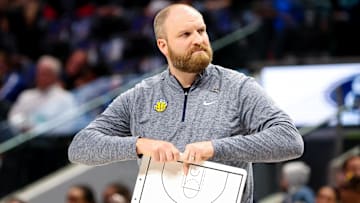 Dec 1, 2023; Dallas, Texas, USA;  Memphis Grizzlies head coach Taylor Jenkins reacts during the