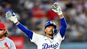 Dodgers shortstop Mookie Betts ended a long slump by hitting a double.