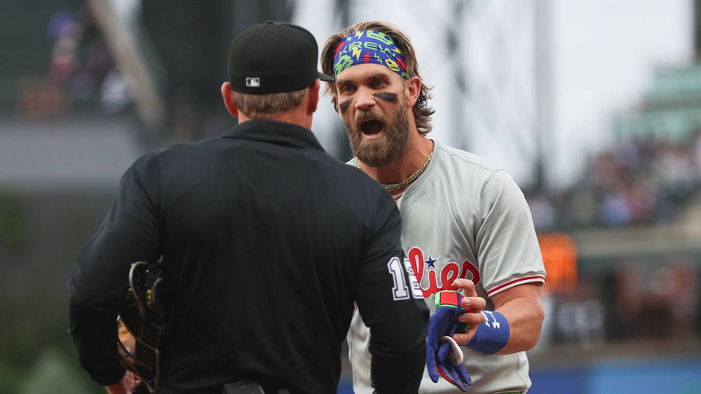 Bryce Harper ejected from Phillies-Rockies game early thanks to ridiculous ump show - Vimarsana News