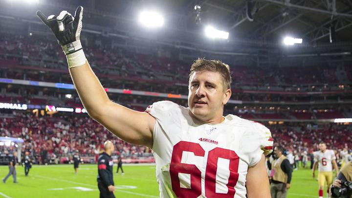 San Francisco 49ers offensive tackle Daniel Brunskill (60)
