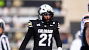 Colorado Buffaloes safety Shilo Sanders reacts in the second quarter against the Oklahoma State Cowboys.