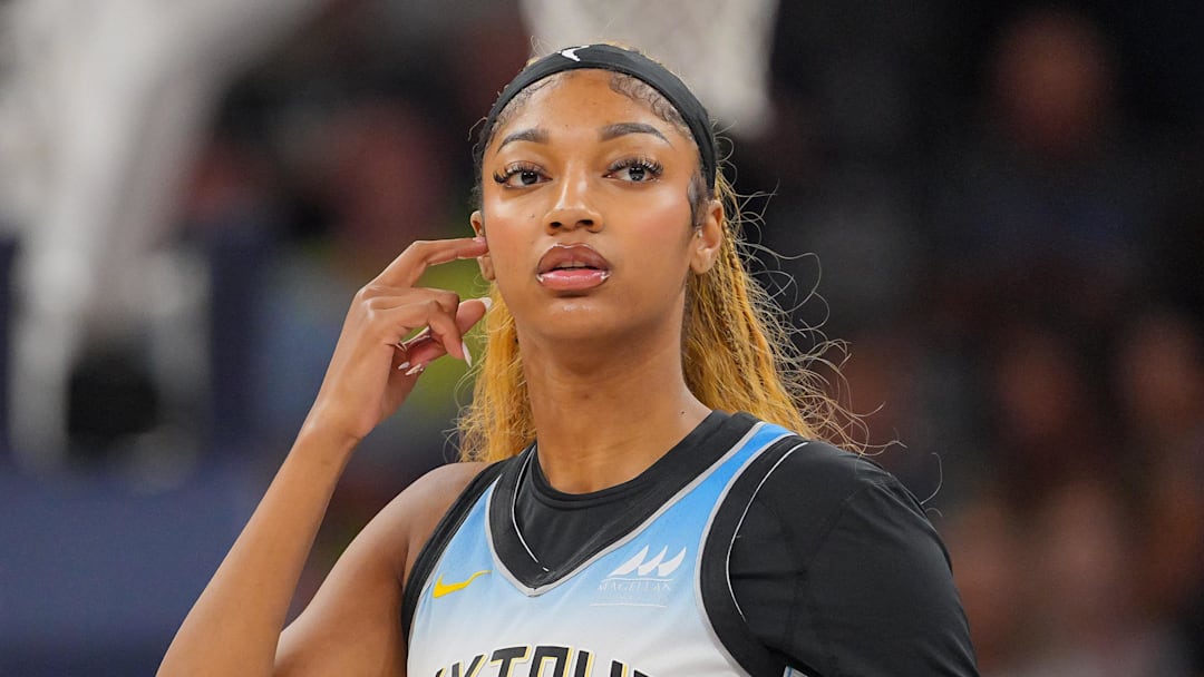 Jul 22, 2025; Minneapolis, Minnesota, USA; Chicago Sky forward Angel Reese (5) before the game against the Minnesota Lynx at Target Center. Mandatory Credit: Brad Rempel-Imagn Images Jul 22, 2025; Minneapolis, Minnesota, USA; Chicago Sky forward Angel Reese (5) before the game against the Minnesota Lynx at Target Center. Mandatory Credit: Brad Rempel-Imagn Images