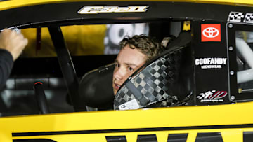 Sep 13, 2025; Bristol, Tennessee, USA; NASCAR Cup Series driver Christopher Bell (20) wins at Bristol Motor Speedway.