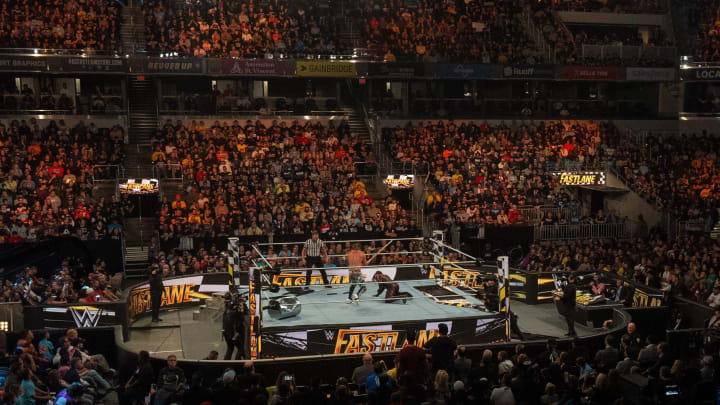 The WWE Fastlane pro wrestling event Saturday, Oct. 7, 2023, packed the Gainbridge Fieldhouse in