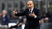 Luciano Spalletti, head coach of Italy, reacts during the...