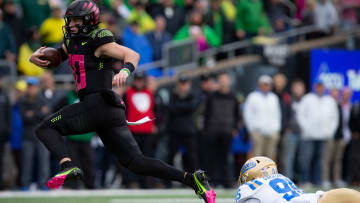 Oregon quarterback Bo Nix runs the ball as the Oregon Ducks take on the UCLA Bruins Saturday, Oct. 22, 2022, at Autzen Stadium in Eugene, Ore.

SECONDARY 102222 Eug Oregon Ucla Football 10