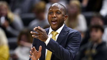 Nov 14, 2024; Columbia, Missouri, USA; Missouri Tigers head coach Dennis Gates reacts during the second half against the Mississippi Valley State Delta Devils at Mizzou Arena. Mandatory Credit: Jay Biggerstaff-Imagn Images