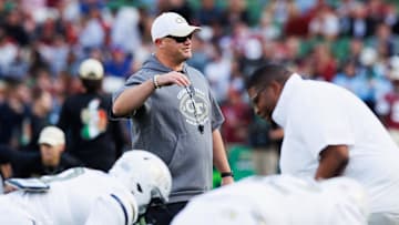 Aug 24, 2024; Dublin, IRL; Georgia Tech head coach Brent Key before the game against Florida State at Aviva Stadium. Mandatory Credit: Tom Maher/INPHO via USA TODAY Sports