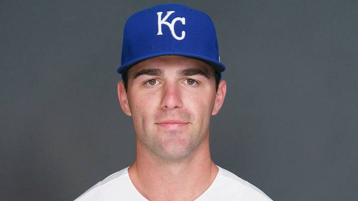 Feb 19, 2026; Surprise, AZ, USA; Kansas City Royals outfielder Carson Roccaforte (92) poses for a photo for MLB media day at Surprise Stadium. Mandatory Credit: Allan Henry-Imagn Images