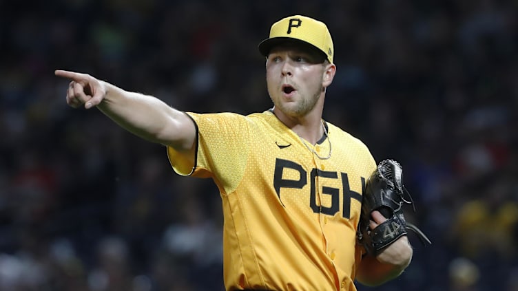 Sep 29, 2023; Pittsburgh, Pennsylvania, USA;  Pittsburgh Pirates starting pitcher Hunter Stratton