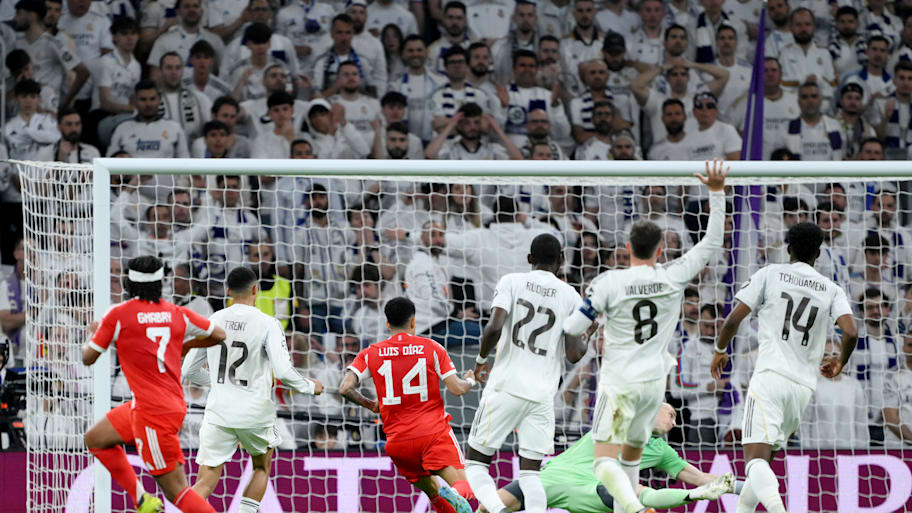 Luis Diaz scoring against Real Madrid.