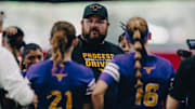 Lennard girls flag football head coach Travis Combs 