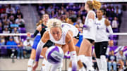 Becca Kelley fights to keep the point alive for TCU against BYU.
