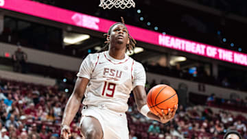 Florida State Seminoles guard AJ Swinton against the Cal State Bakersfield Roadrunners | November 25, 2025