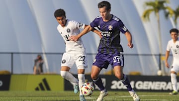 Apr 2, 2024; Bradenton, FL, USA; Orlando City B and Inter Miami II at IMG Academy. Mandatory Credit: Morgan Tencza-Imagn Images