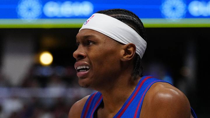Denver Nuggets guard Peyton Watson (8) reacts in the first quarter against the Portland Trail Blazers at Ball Arena on Mar 22, 2026.