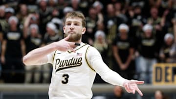 Purdue Boilermakers guard Braden Smith (3) reacts after scoring 