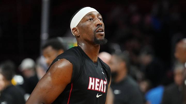 Miami Heat center Bam Adebayo (13) warms-up (Mandatory Credit: Jim Rassol-Imagn Images)