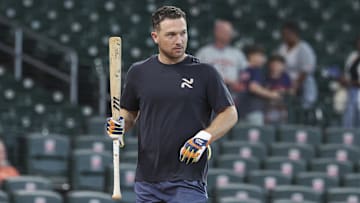 Sep 22, 2024; Houston, Texas, USA; Houston Astros third baseman Alex Bregman (2) walks on the field before the game against the Los Angeles Angels at Minute Maid Park. Mandatory Credit: Troy Taormina-Imagn Images