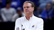 Mar 21, 2024; Salt Lake City, UT, USA; Kansas Jayhawks head coach Bill Self during the second half in the first round of the 2024 NCAA Tournament against the Samford Bulldogs at Vivint Smart Home Arena-Delta Center. Mandatory Credit: Rob Gray-Imagn Images