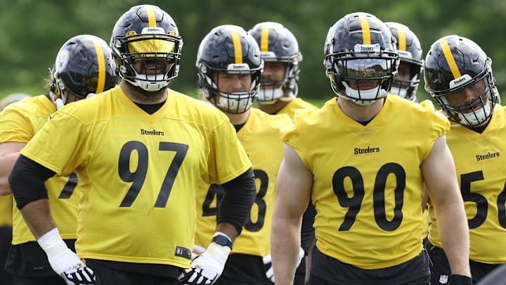 Pittsburgh Steelers defensive end Cameron Heyward and linebacker TJ Watt participate in organized team activities 