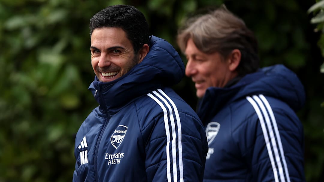 Mikel Arteta (left) and Arsenal are in the midst of a challenging schedule.