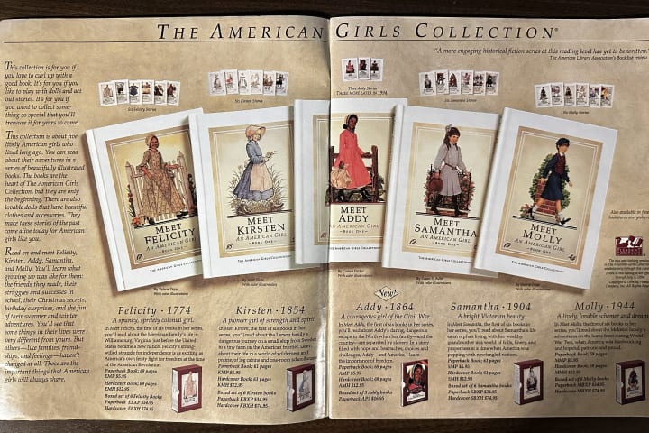 The American Girl Doll books as shown in the 1994 spring catalogue.