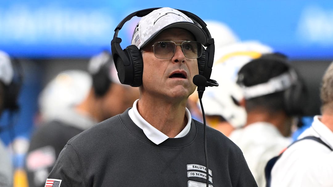 Chargers head coach Jim Harbaugh