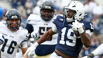 Penn State football defensive end Chaz Coleman after fumble recovery against FIU