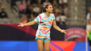 San Diego Wave FC forward Alex Morgan in an NWSL game on June 28