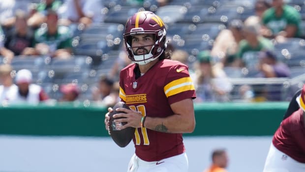 Washington Commanders practice squad quarterback Sam Hartman.