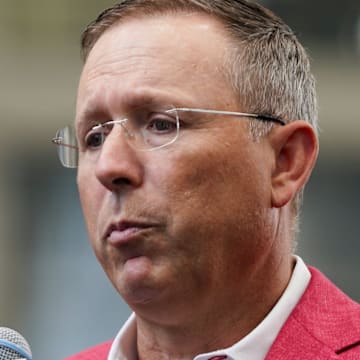 Cincinnati head football coach Scott Satterfield, Wednesday, June 11, 2025, at Sheakley Indoor Performance Center in Cincinnati.