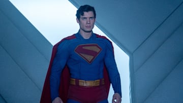 DAVID CORENSWET as Superman in DC Studios’ and Warner Bros. Pictures’ “SUPERMAN,” a Warner Bros. Pictures release. Photo Credit: Jessica Miglio. Copyright: © 2025 Warner Bros. Ent. All Rights Reserved.