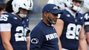 Penn State Nittany Lions interim head coach Terry Smith looks on prior to the game against the Indiana Hoosiers at Beaver Stadium. 