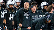 Nebraska Cornhuskers head coach Matt Rhule watches play during the second quarter against the Southern California Trojans at Memorial Stadium.