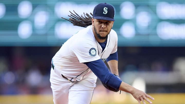 Seattle Mariners pitcher Luis Castillo throws during a game against the Pittsburgh Pirates on July 5 at T-Mobile Park. Seattle Mariners pitcher Luis Castillo throws during a game against the Pittsburgh Pirates on July 5 at T-Mobile Park.