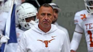 Texas Longhorns head coach Steve Sarkisian walks out of the locker room prior to the game against the Mississippi State Bulldogs at Davis Wade Stadium at Scott Field. 