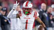 Saraland's Ryan Williams (1) scores his second touchdown of the night against Clay-Chalkville during the AHSAA Class 6A football state championship game at Bryant Denny Stadium in Tuscaloosa, Ala., on Friday December 8, 2023.